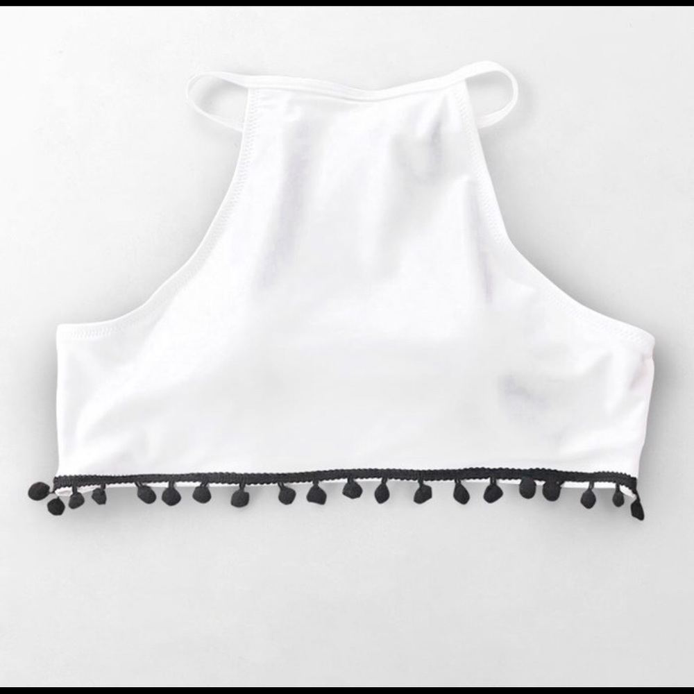 High neck bathing suit top